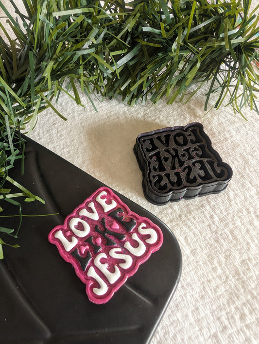 Love Like Jesus Text Quote Embossed Sharp Clay Cutter