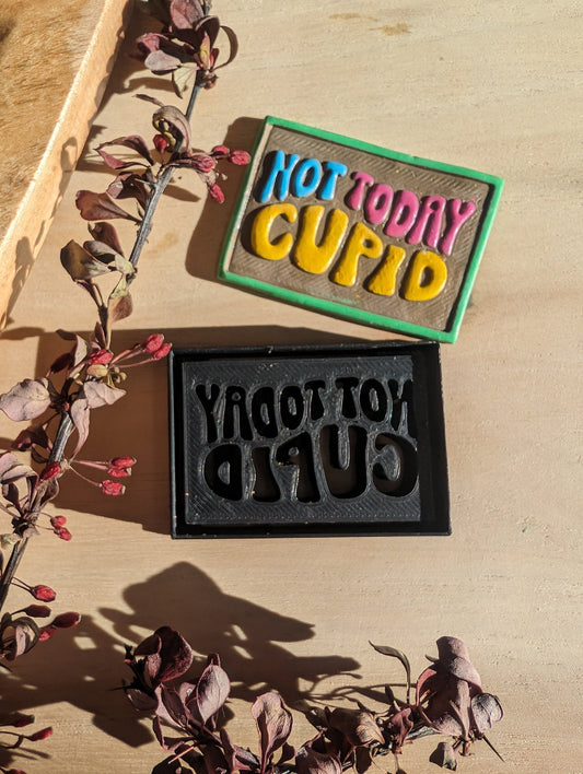 Not Today Cupid Text Quote Embossed Sharp Clay Cutter