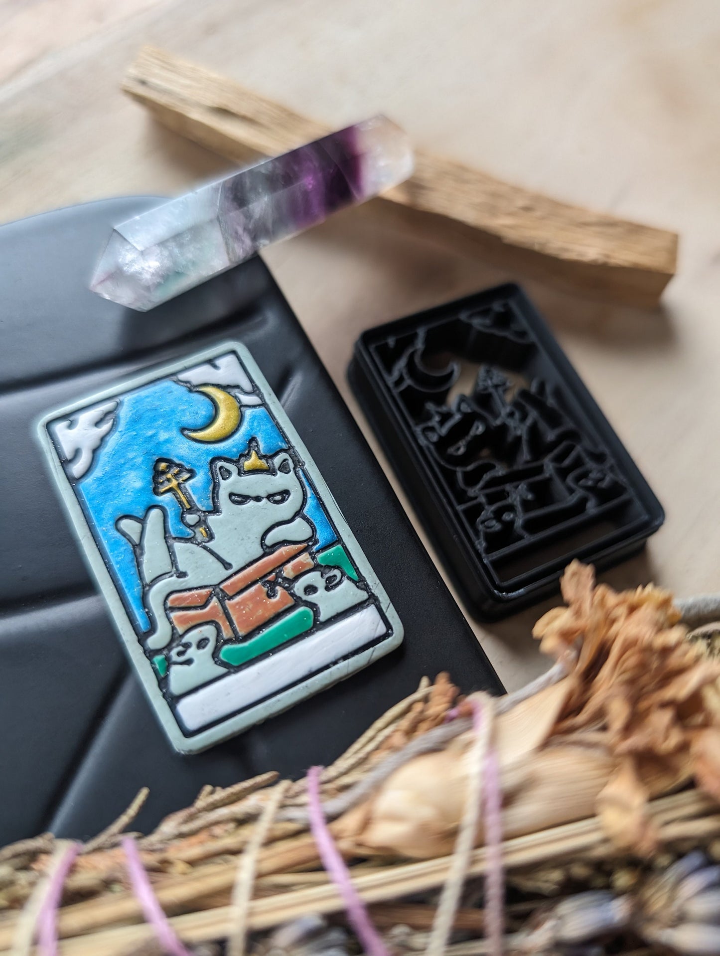 The Hierophant Cat Themed Tarot Card Sharp Clay Cutter