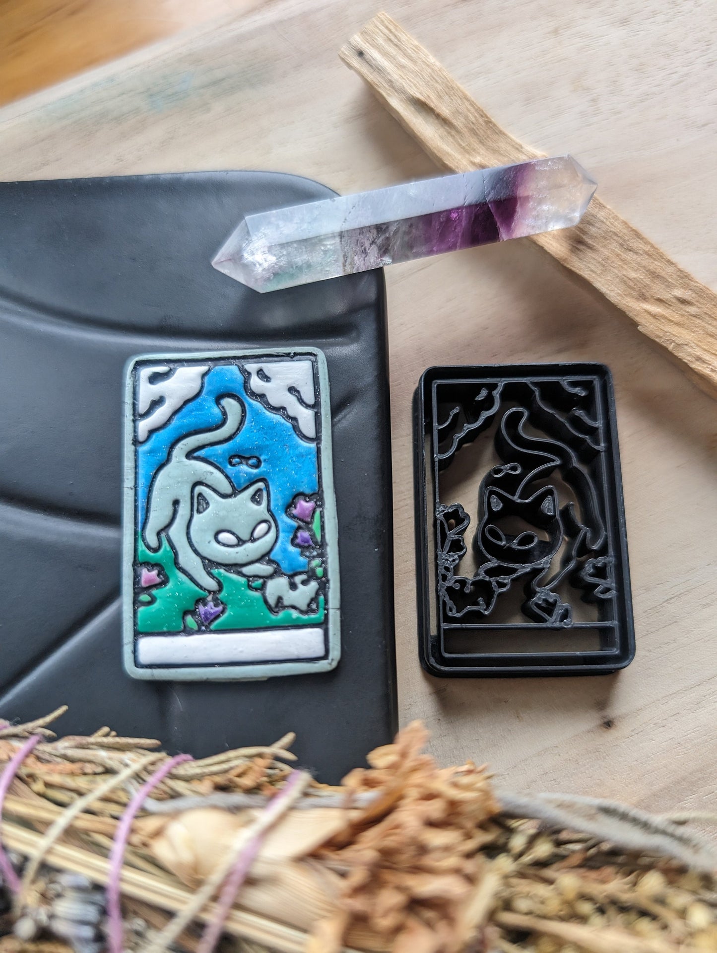 Strength Cat Themed Tarot Card Sharp Clay Cutter