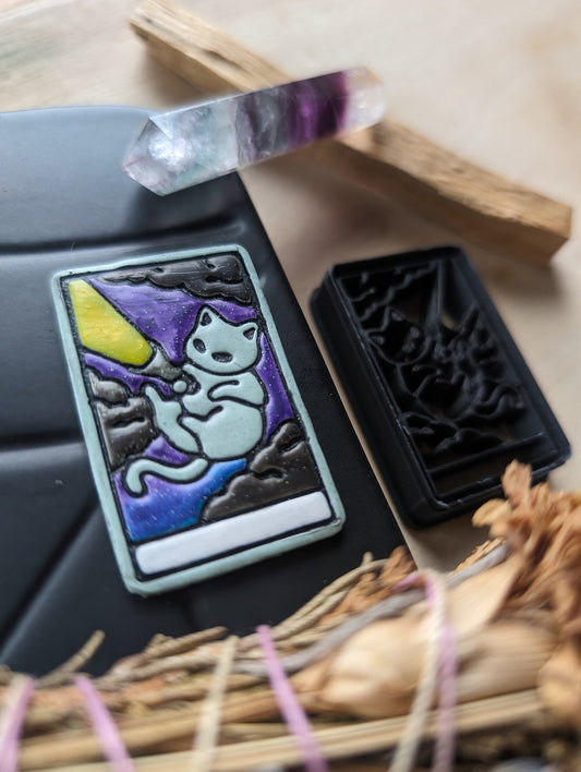 The Hermit Cat Themed Tarot Card Sharp Clay Cutter