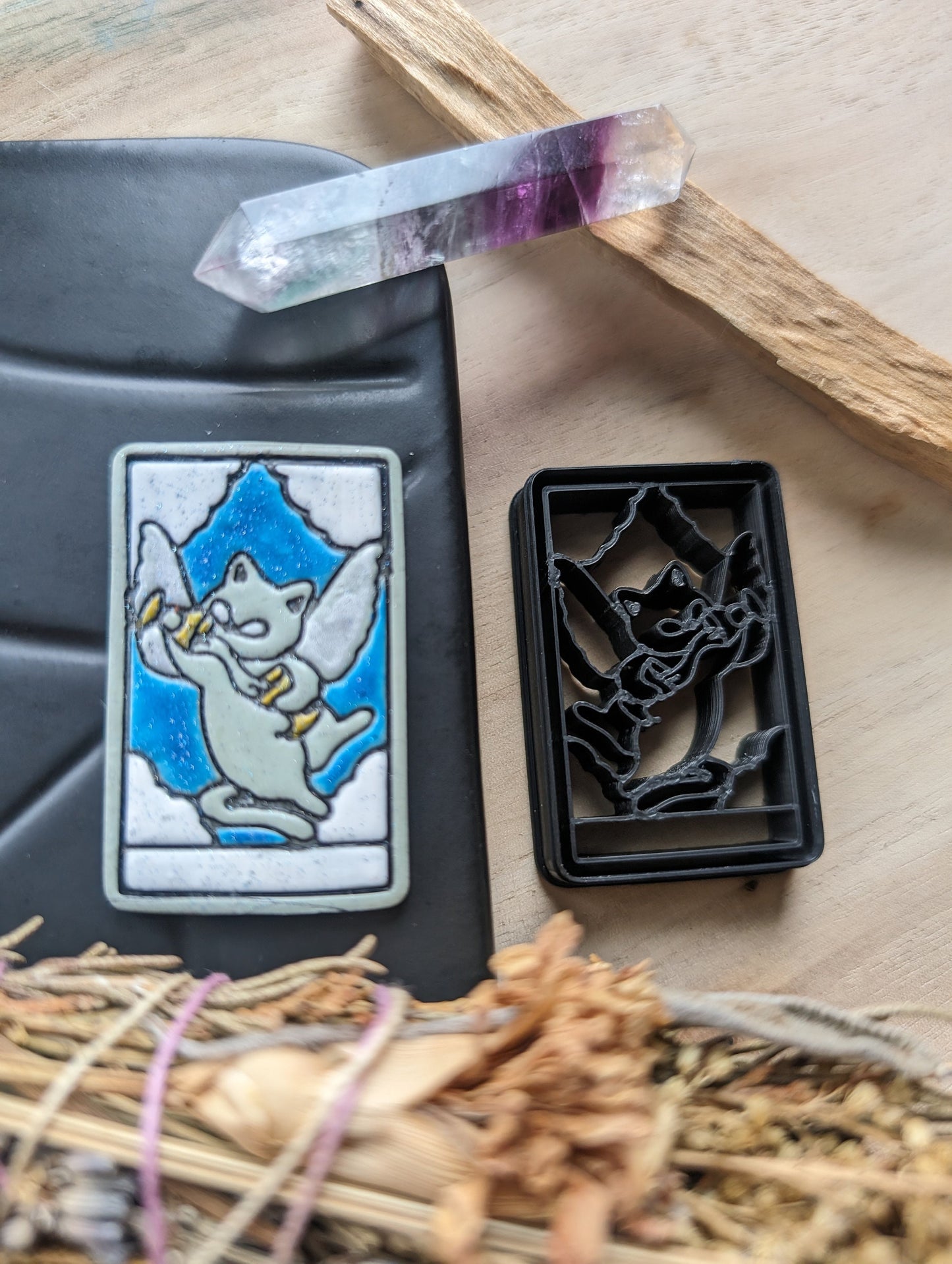 Temperance Cat Themed Tarot Card Sharp Clay Cutter