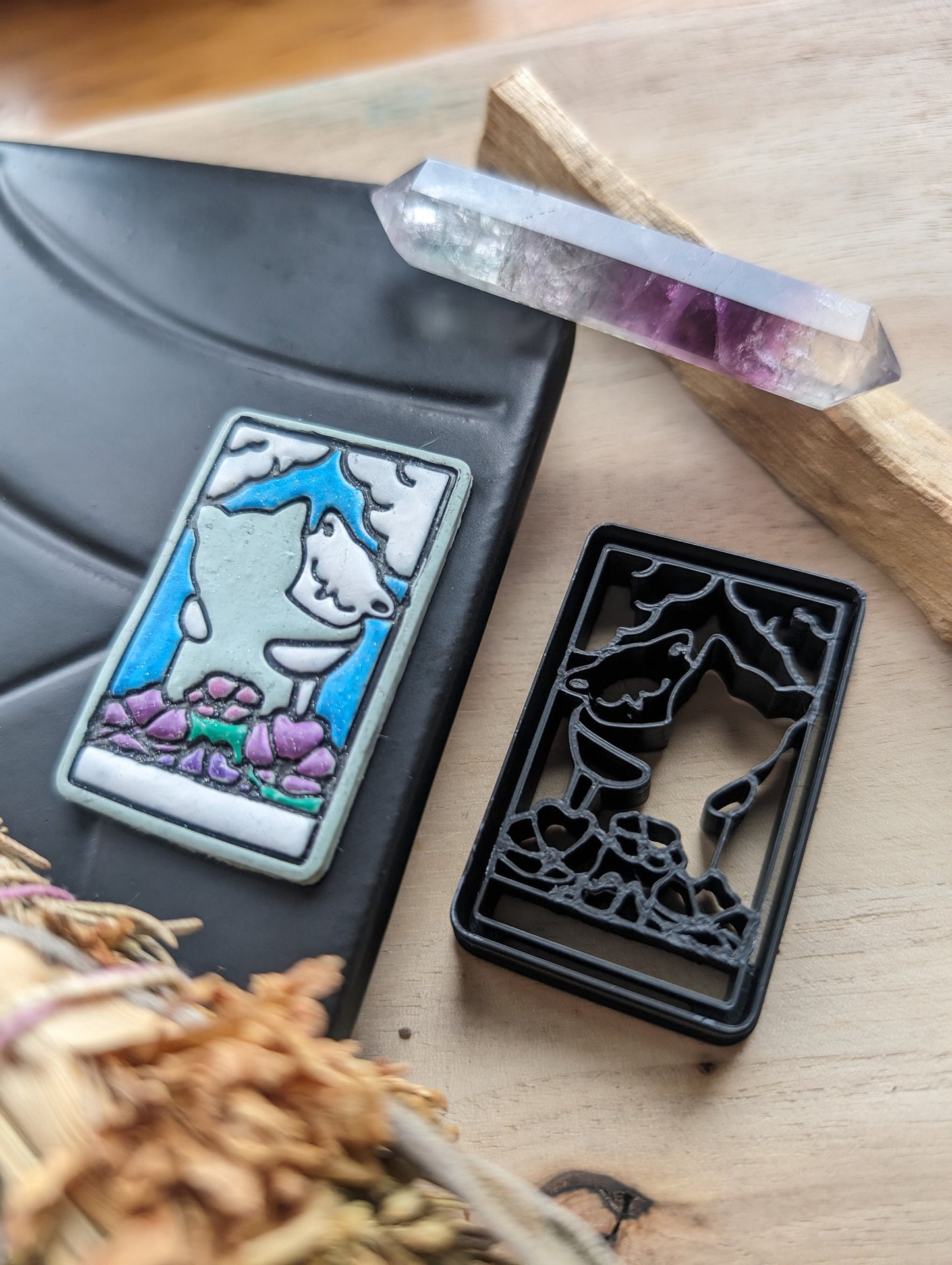 The Lovers Cat Themed Tarot Card Sharp Clay Cutter