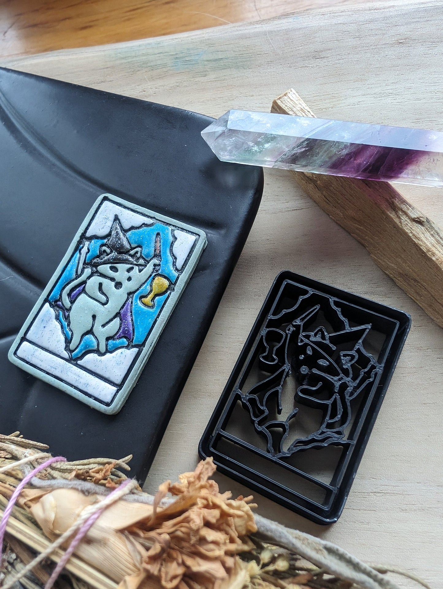 The Magician Cat Themed Tarot Card Sharp Clay Cutter