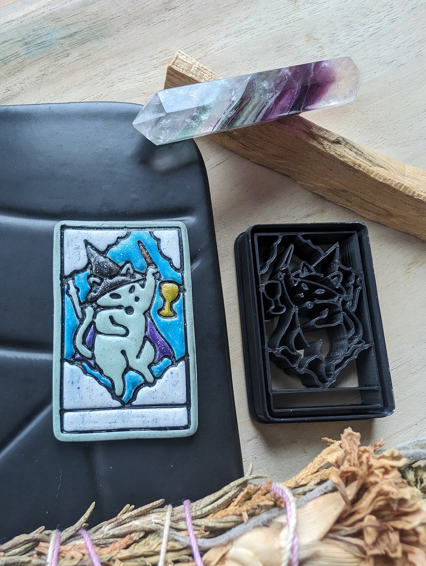 The Magician Cat Themed Tarot Card Sharp Clay Cutter