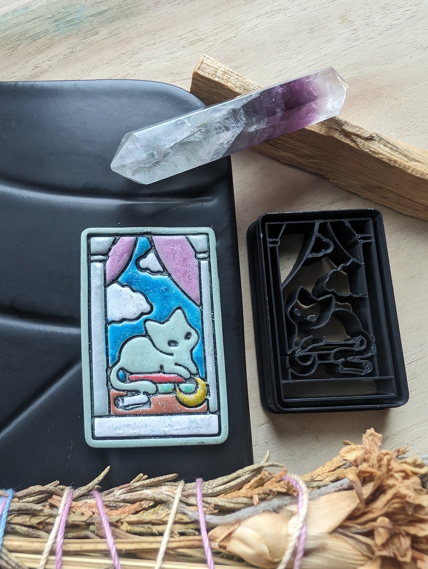 The High Priestess Cat Themed Tarot Card Sharp Clay Cutter