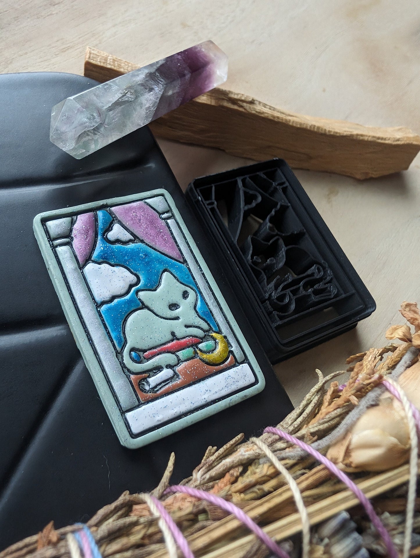 The High Priestess Cat Themed Tarot Card Sharp Clay Cutter