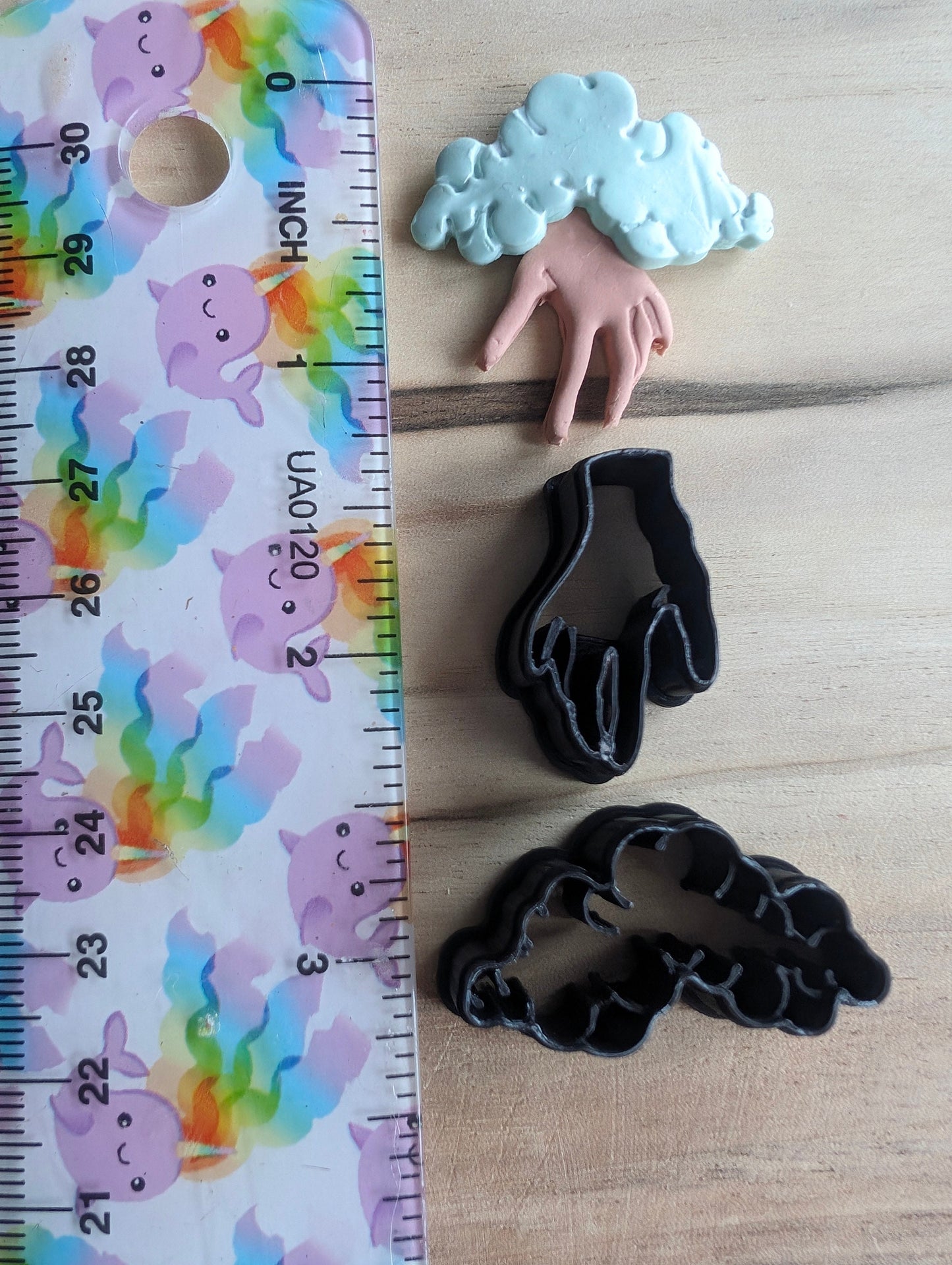 Hand of the Gods and a Curly Cloud Sharp Clay Cutters Set of 2