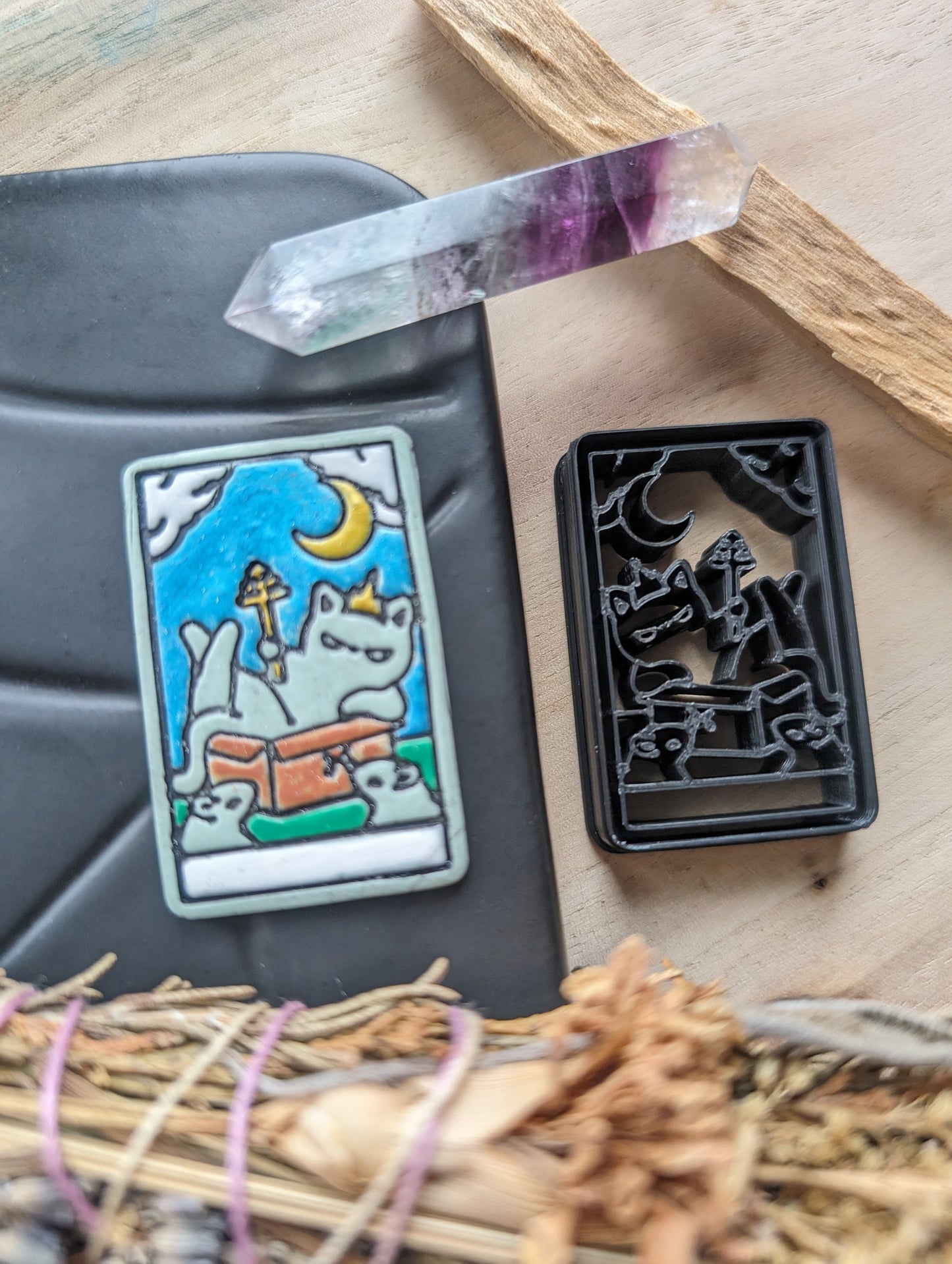 The Hierophant Cat Themed Tarot Card Sharp Clay Cutter