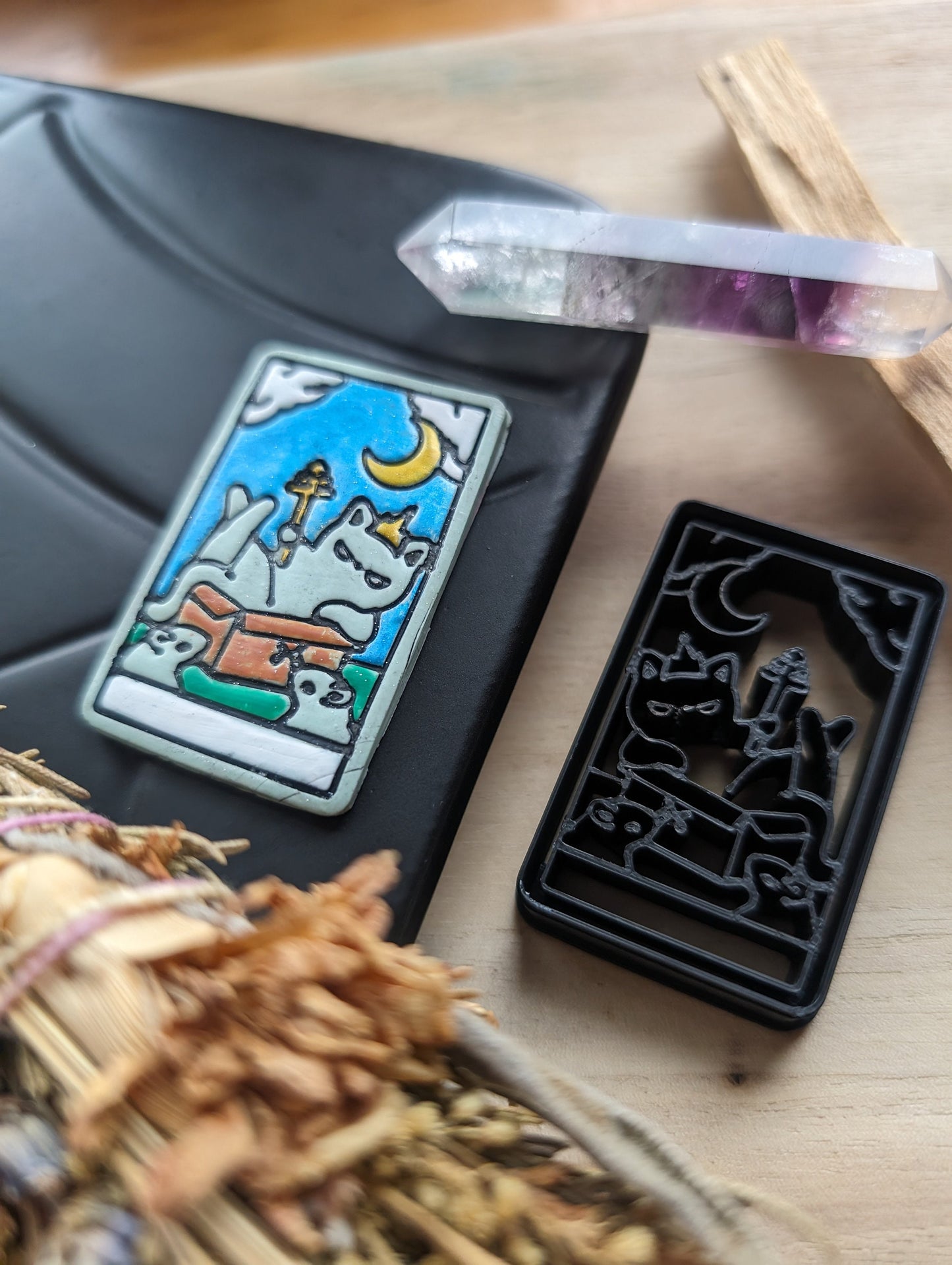 The Hierophant Cat Themed Tarot Card Sharp Clay Cutter