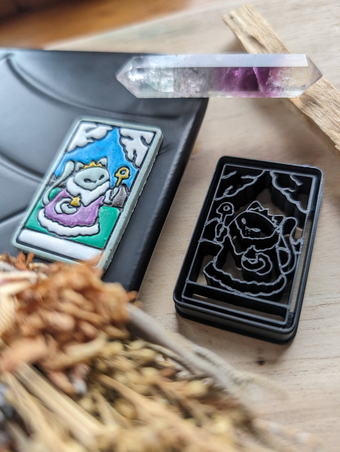 The Emperor Cat Themed Tarot Card Sharp Clay Cutter