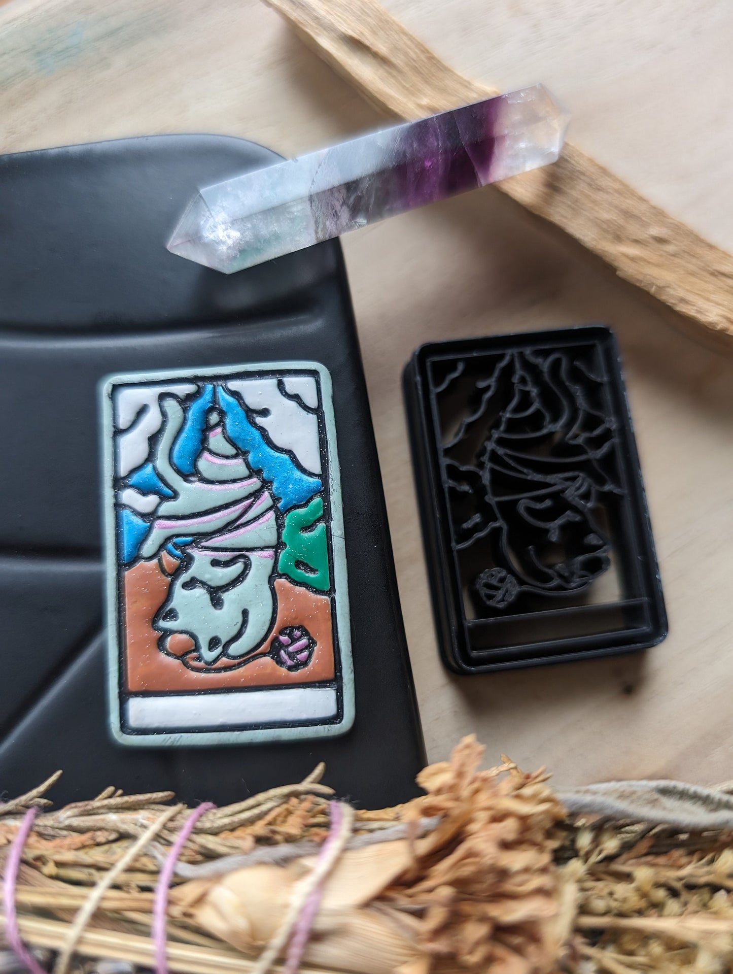 Hanged Man Cat Themed Tarot Card Sharp Clay Cutter