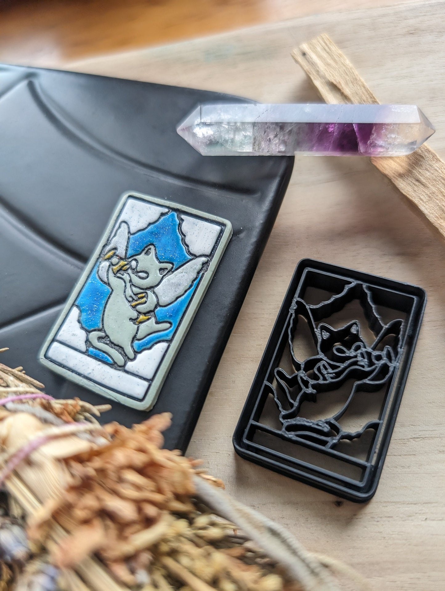 Temperance Cat Themed Tarot Card Sharp Clay Cutter
