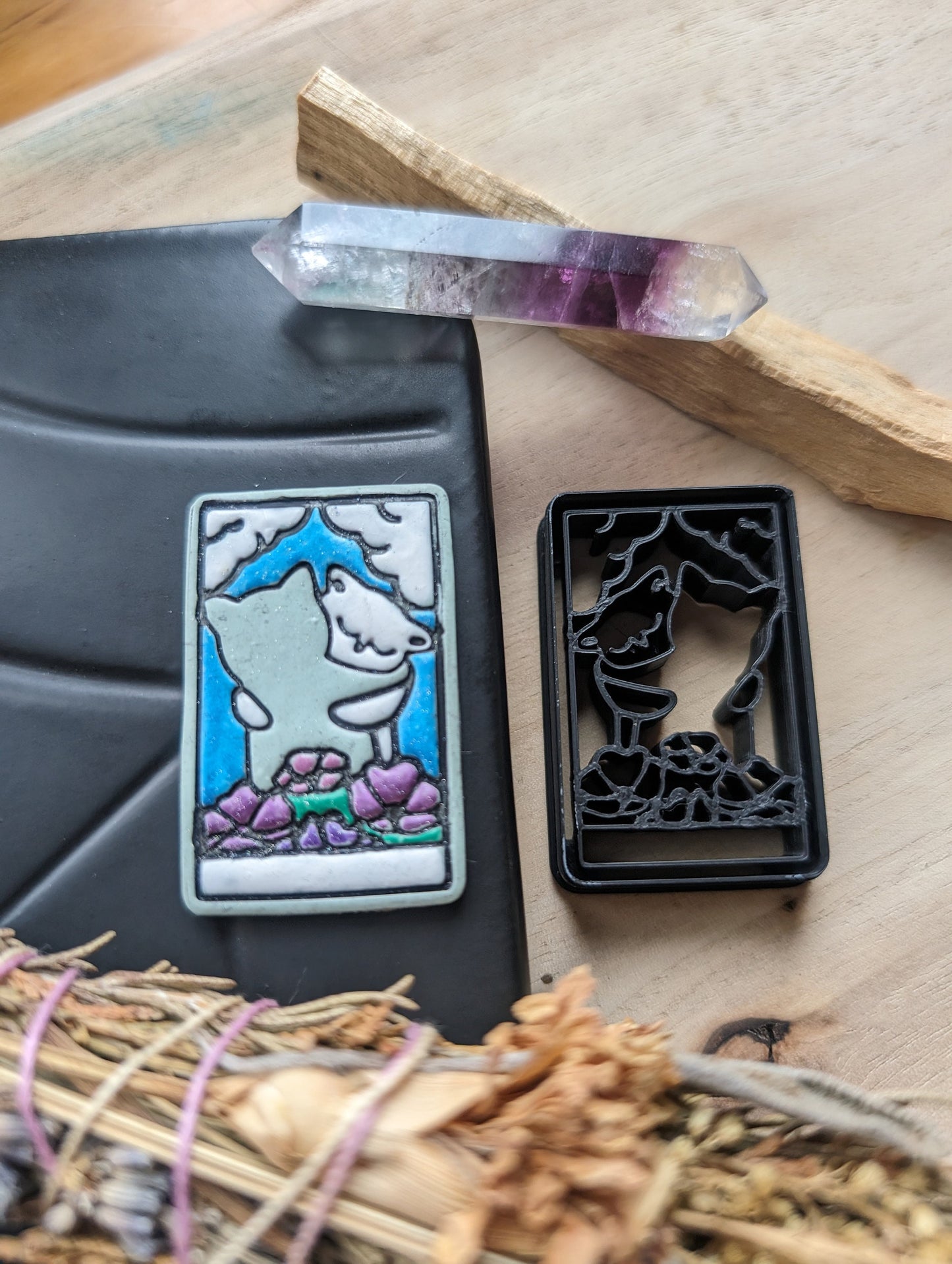 The Lovers Cat Themed Tarot Card Sharp Clay Cutter