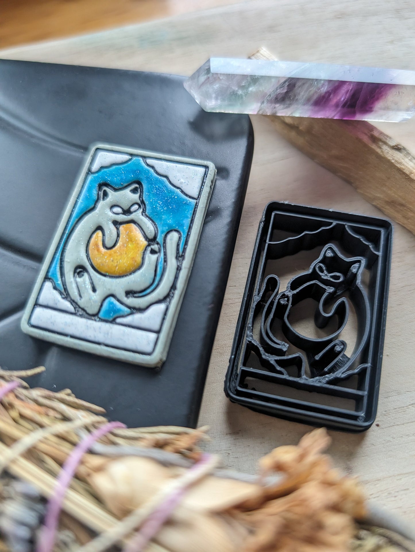 The Sun Cat Themed Tarot Card Sharp Clay Cutter