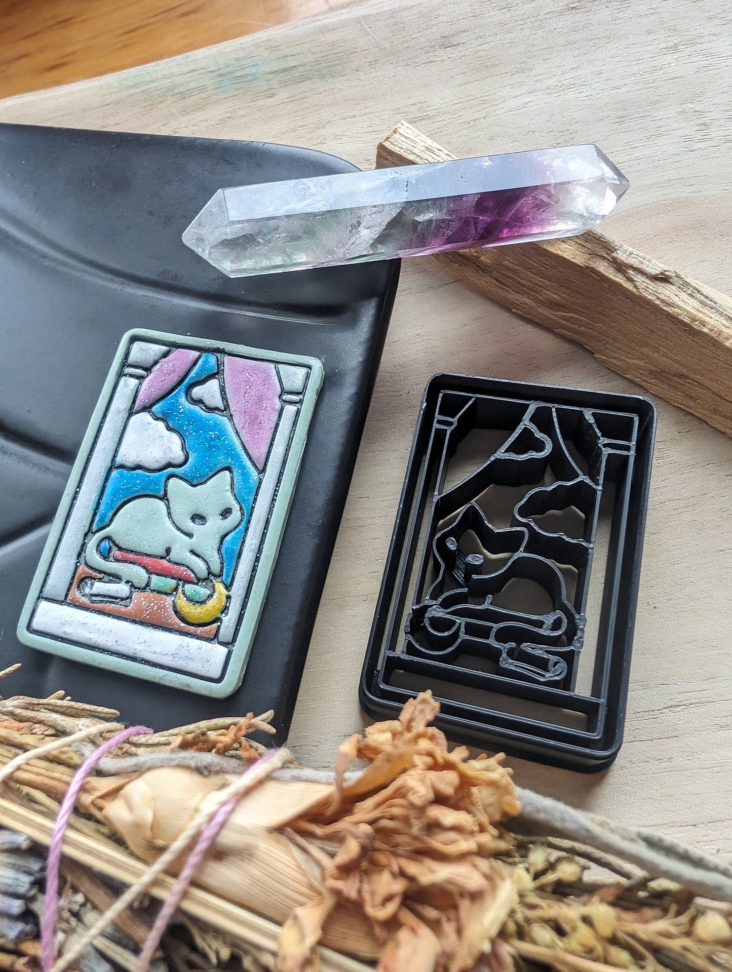 The High Priestess Cat Themed Tarot Card Sharp Clay Cutter