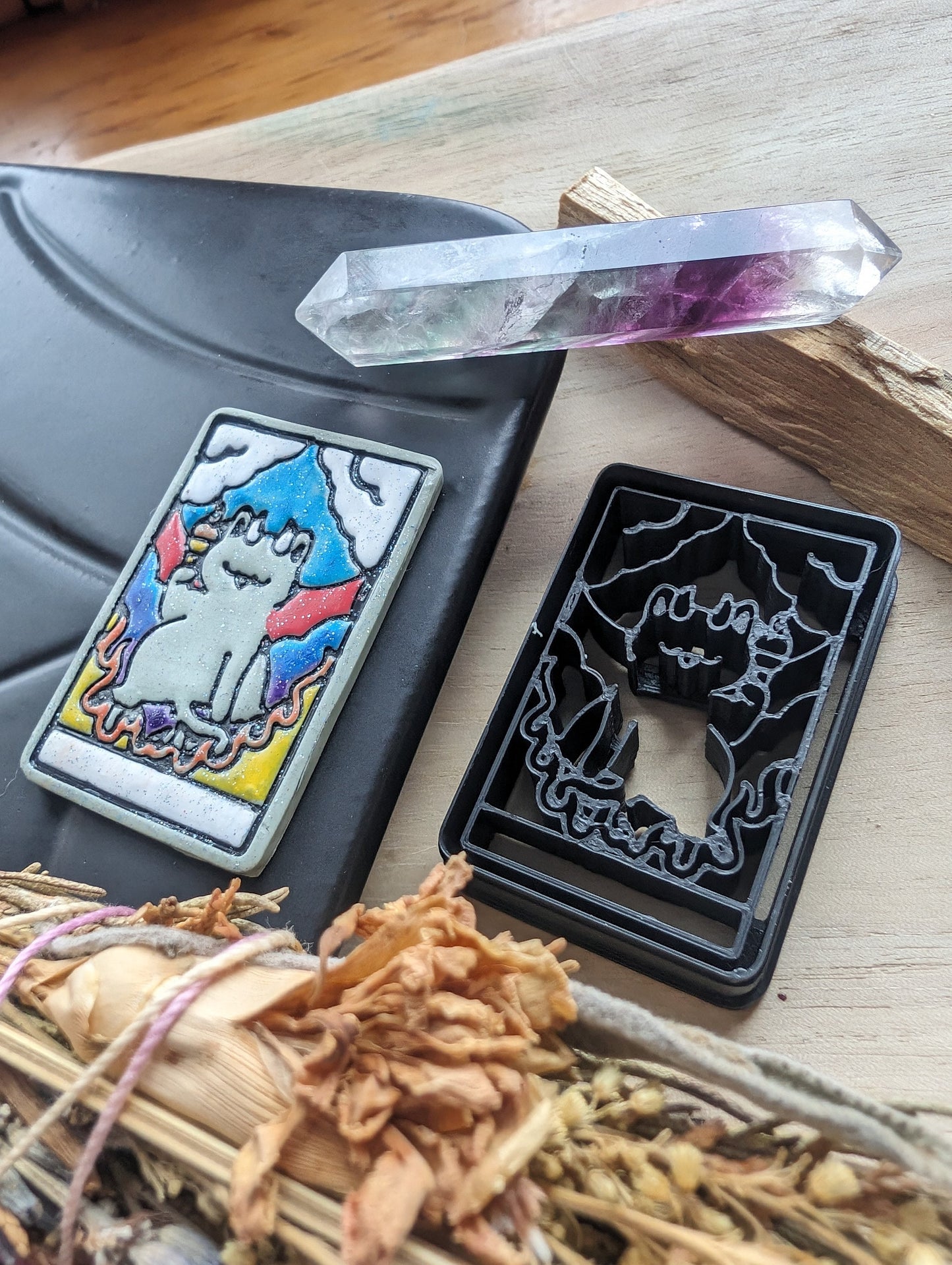 The Devil Cat Themed Tarot Card Sharp Clay Cutter