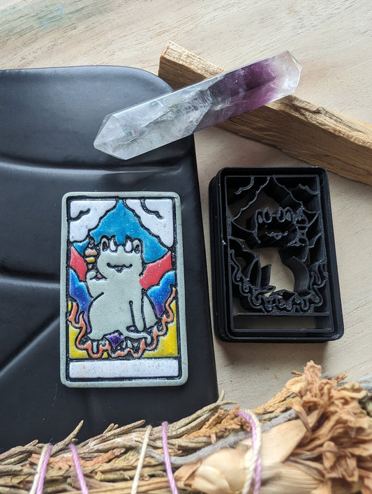 The Devil Cat Themed Tarot Card Sharp Clay Cutter