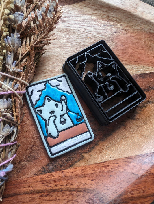 Justice Cat Themed Tarot Card Sharp Clay Cutter