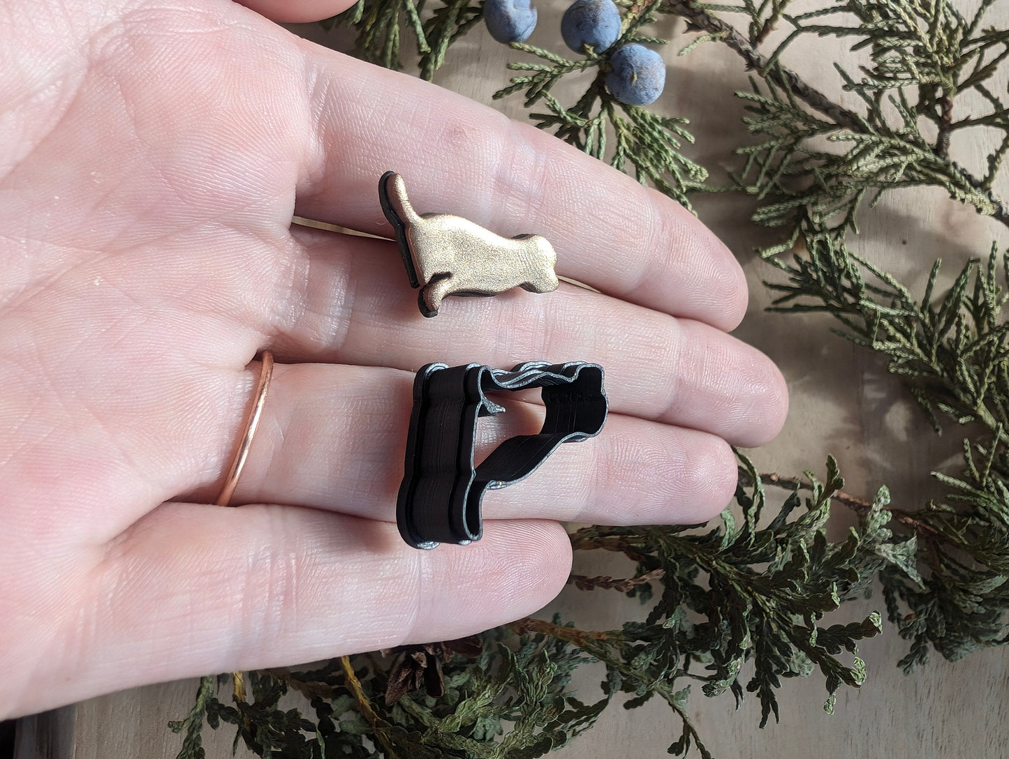 Mini Dog Sitting Side View Sharp Clay Cutter