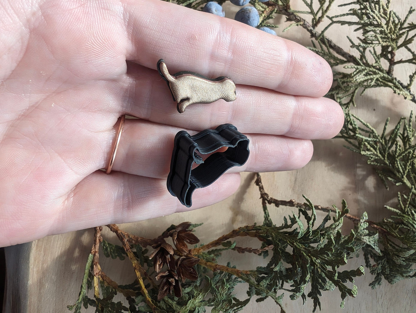 Mini Dog Sitting Side View Sharp Clay Cutter