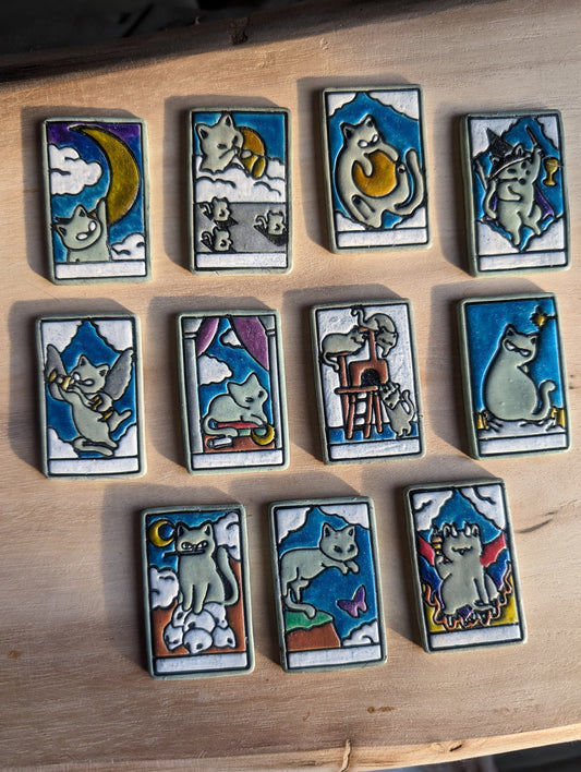 Cat Themed Tarot Cards Full Set of 22 Sharp Clay Cutters