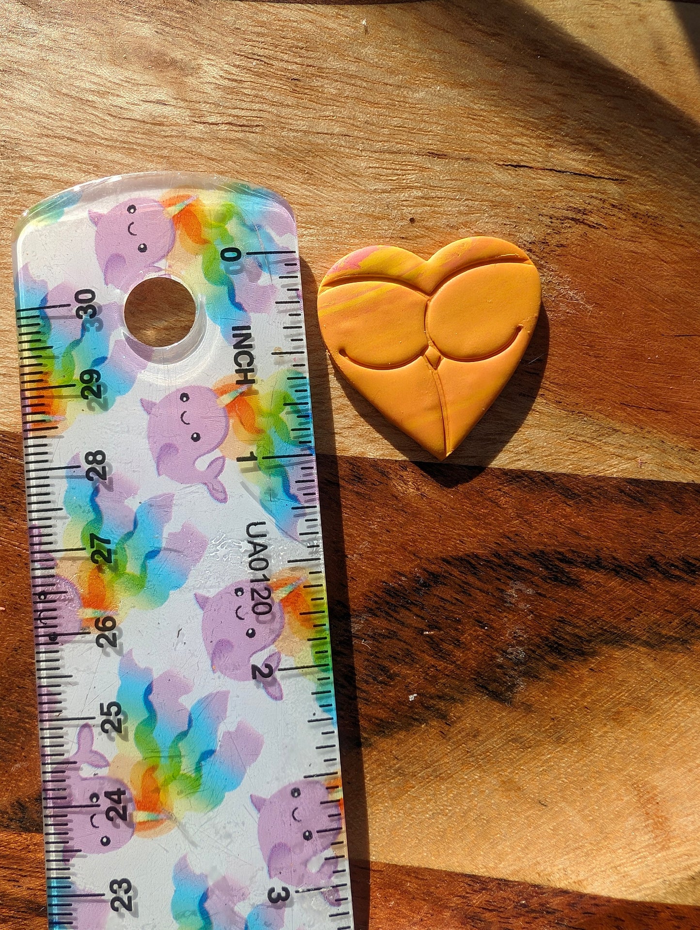 Smaller Booty Heart Butt Earring Embossed Sharp Clay Cutter