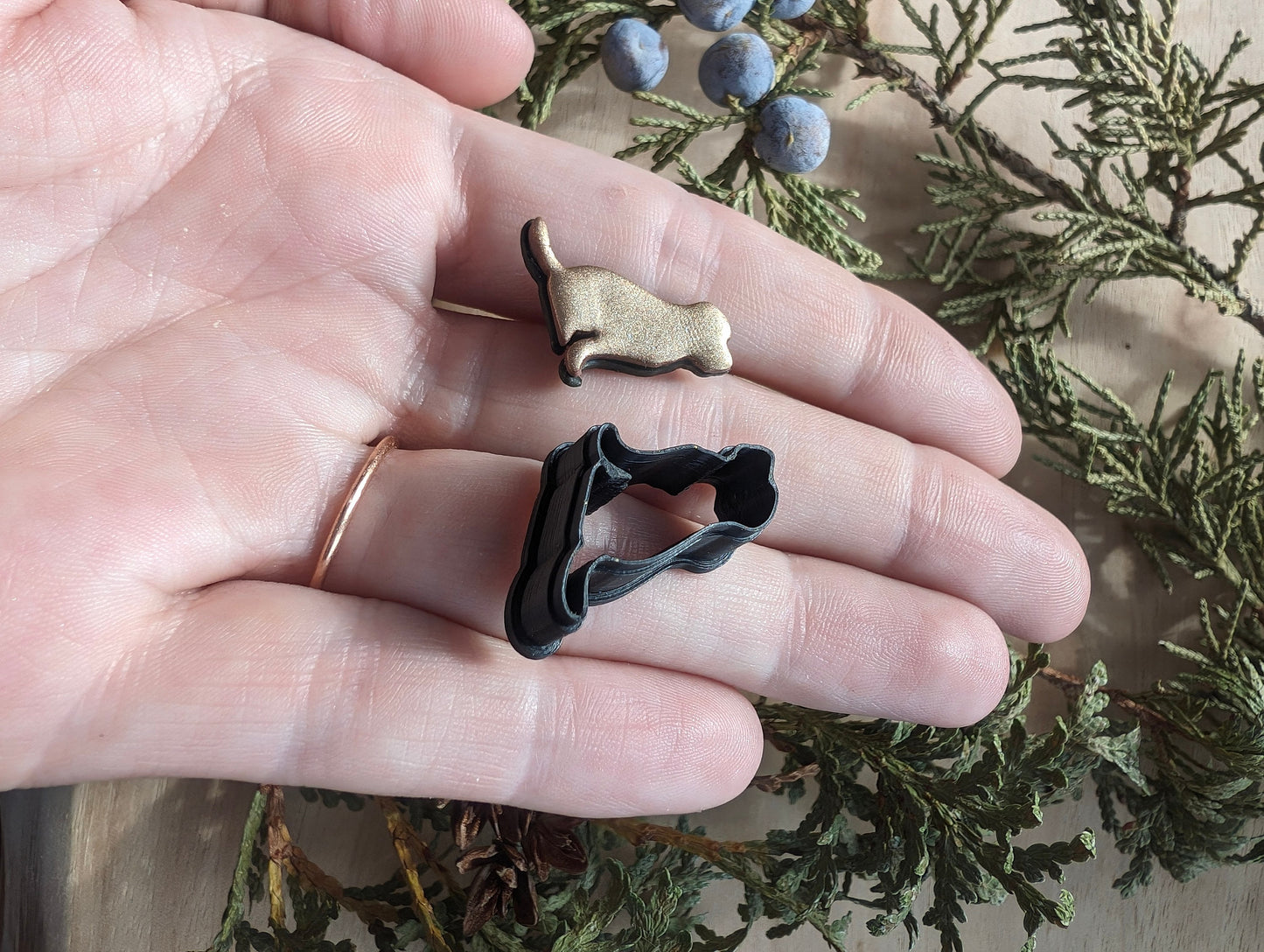 Mini Dog Sitting Side View Sharp Clay Cutter
