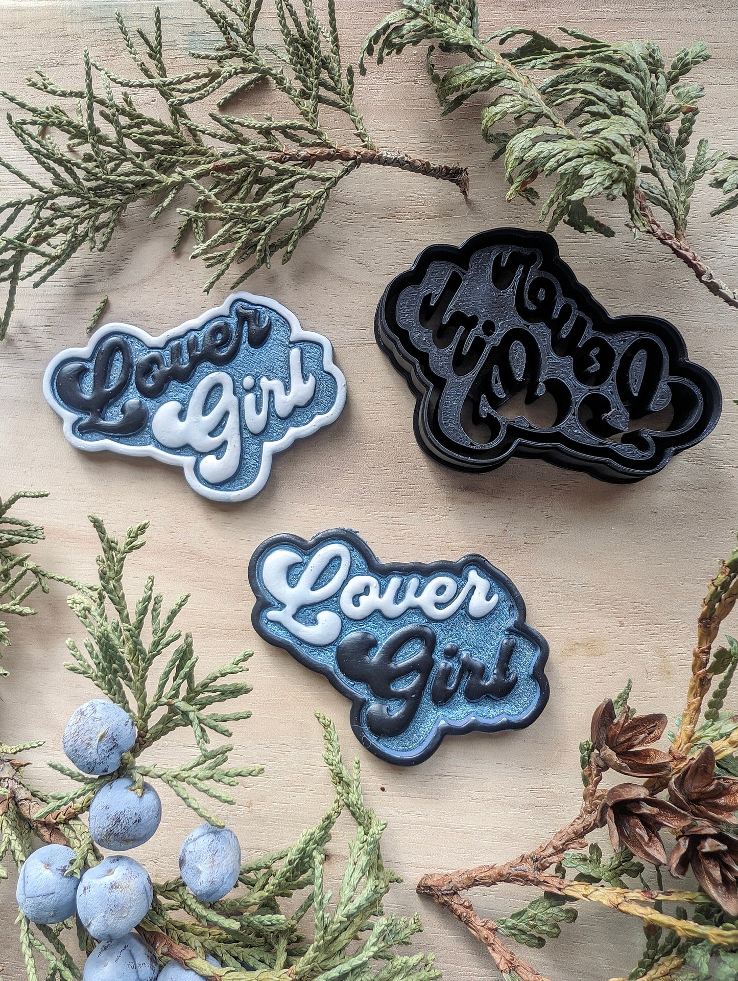 Lover Girl Text Embossed Sharp Clay Cutter