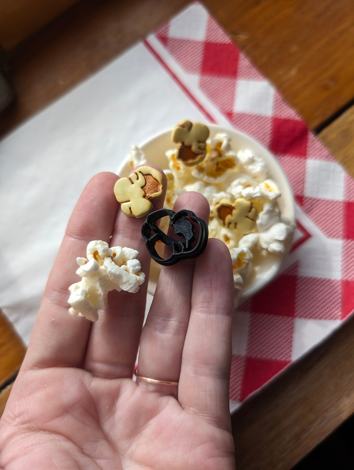 Popcorn Popped Corn Kernel Embossed Sharp Earring Clay Cutter