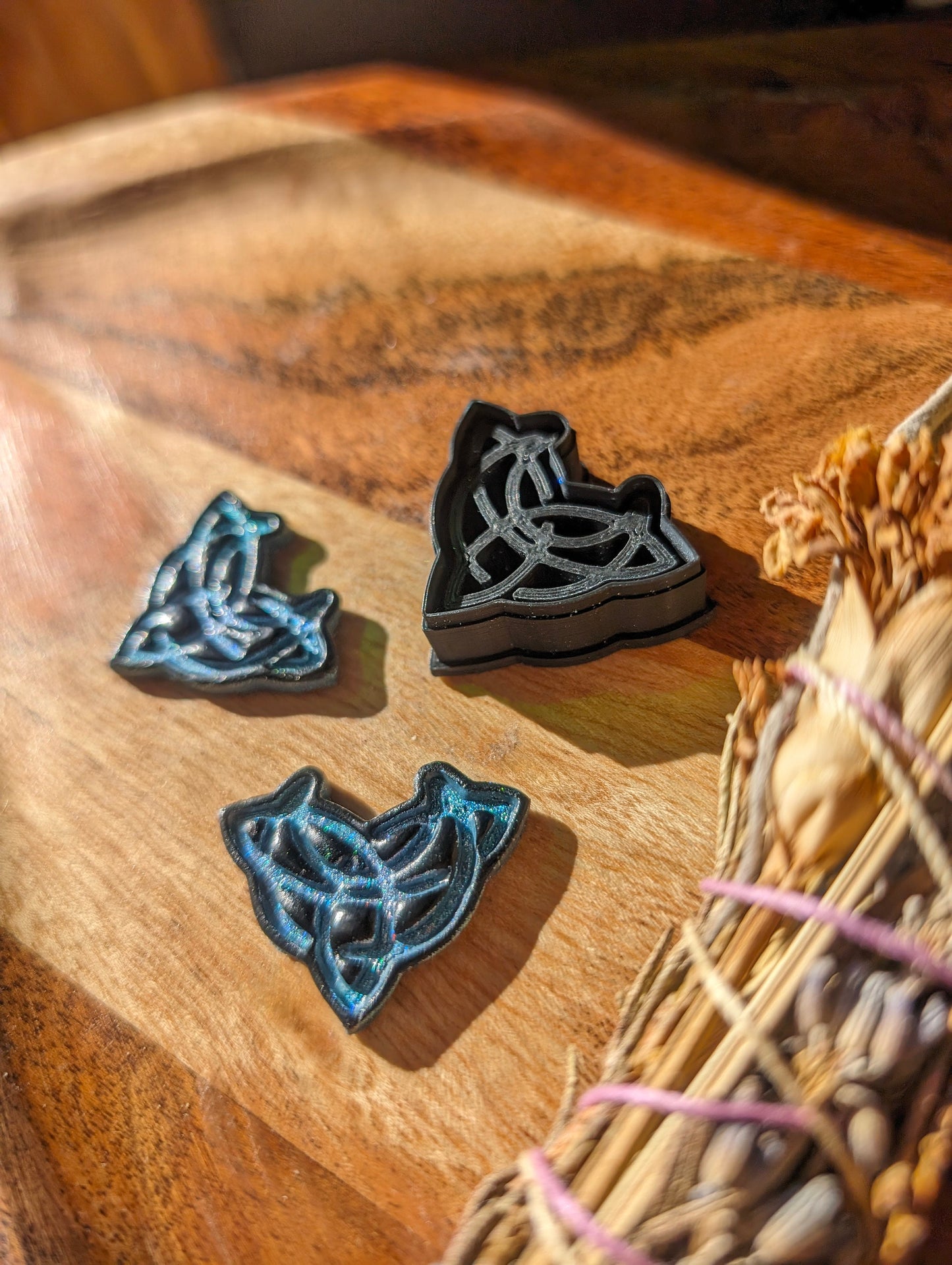 Triquetra and Intertwined Crescent Moon Sharp Clay Cutter