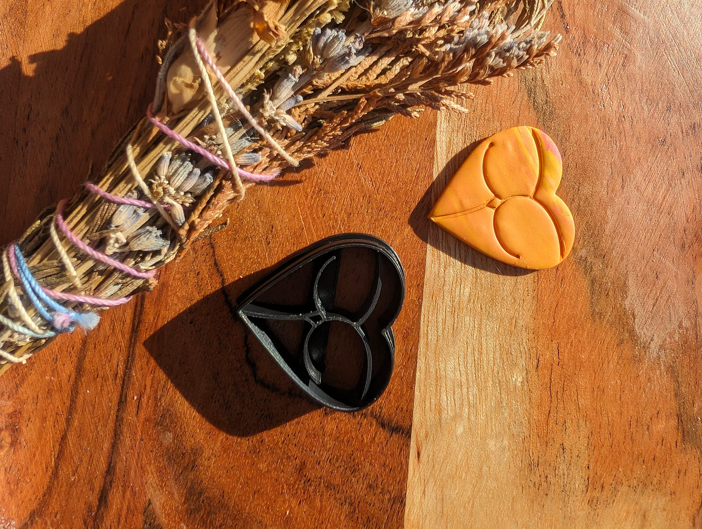 Smaller Booty Heart Butt Earring Embossed Sharp Clay Cutter