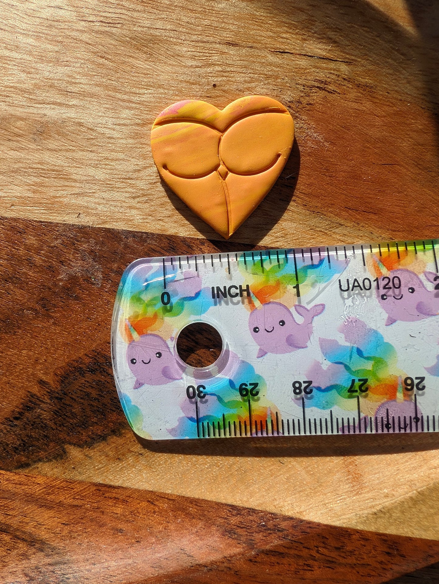 Smaller Booty Heart Butt Earring Embossed Sharp Clay Cutter